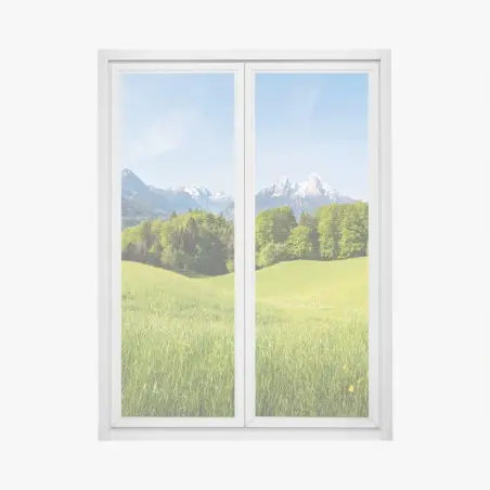 Fensteraufkleber ruhiges alpines wiesenpanorama – Pixers®