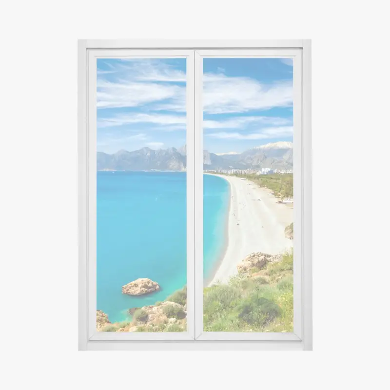 Fensteraufkleber ruhiger strand von Konyaalti, Antalya