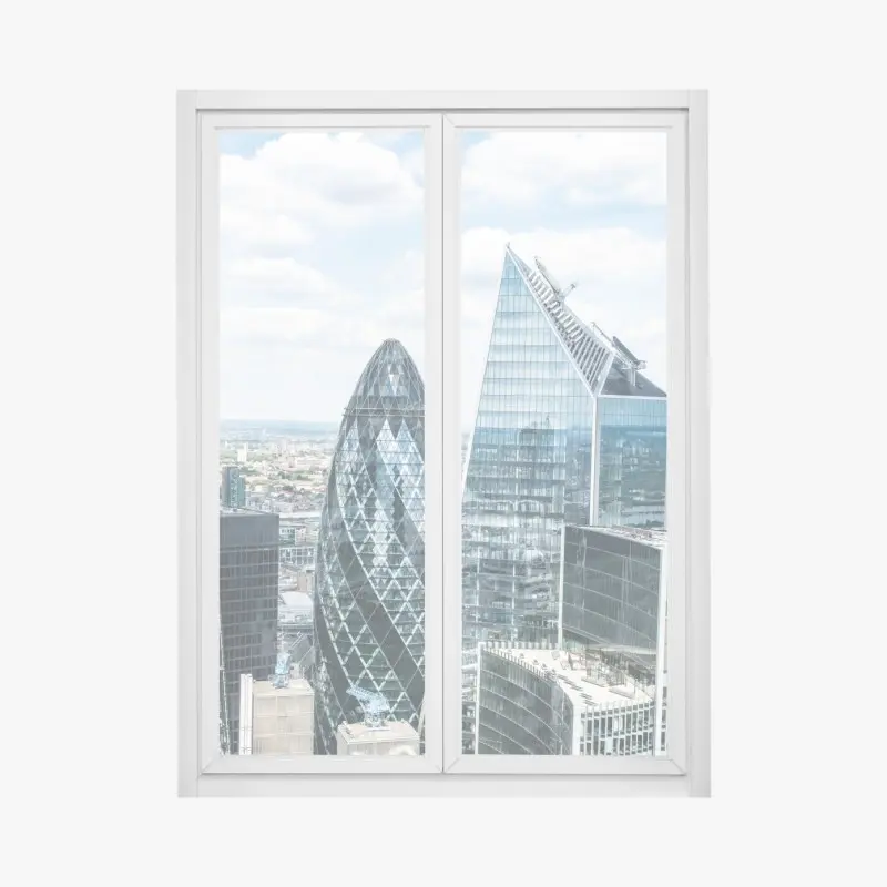 Fensteraufkleber moderne London skyline mit gläsernen wolkenkratzern