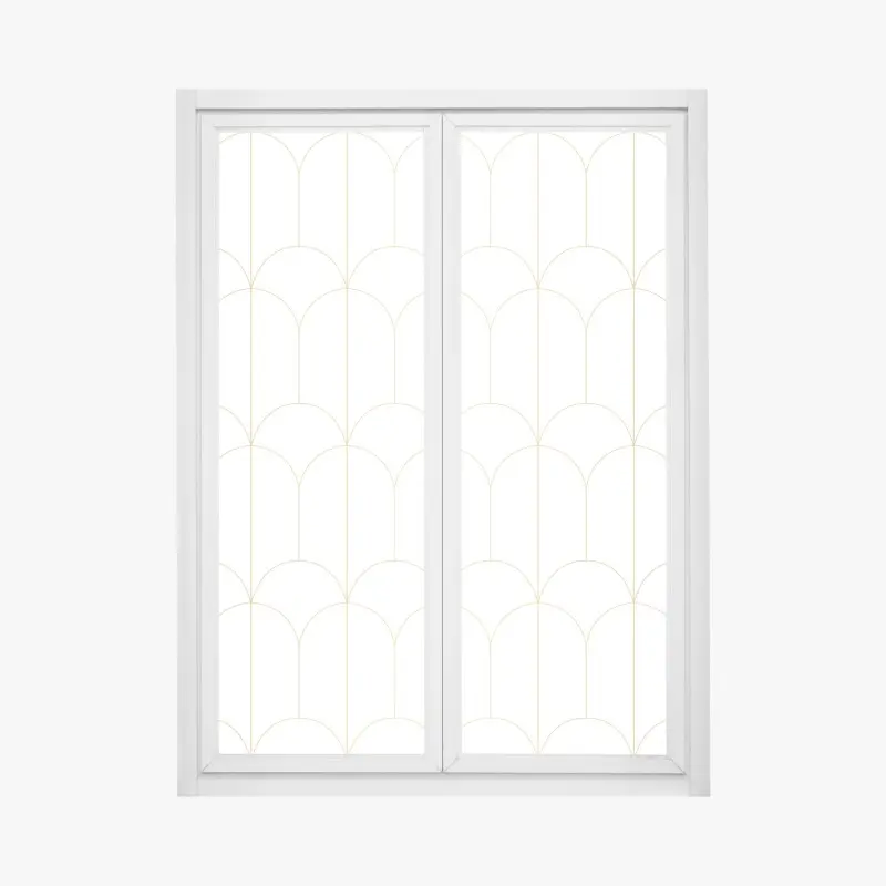 Fensteraufkleber goldenes art deco bogenmuster