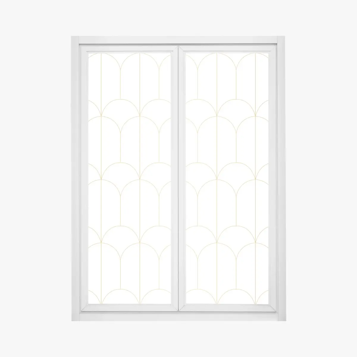 Fensteraufkleber goldenes art deco bogenmuster – Pixers®