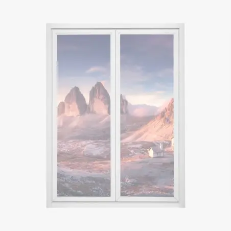 Fensteraufkleber sonnenaufgang über den gipfeln der Dolomiten – Pixers®