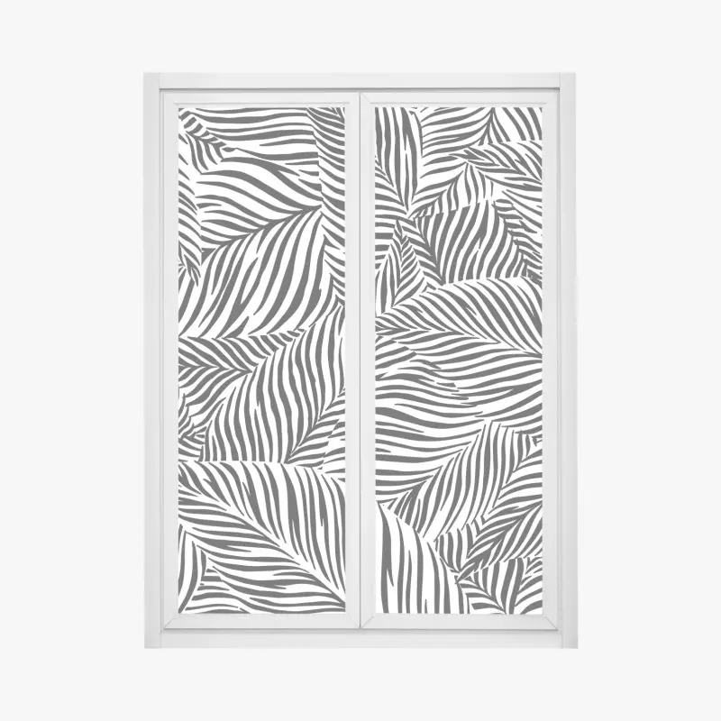 Fensteraufkleber monochromes tropisches blattmuster