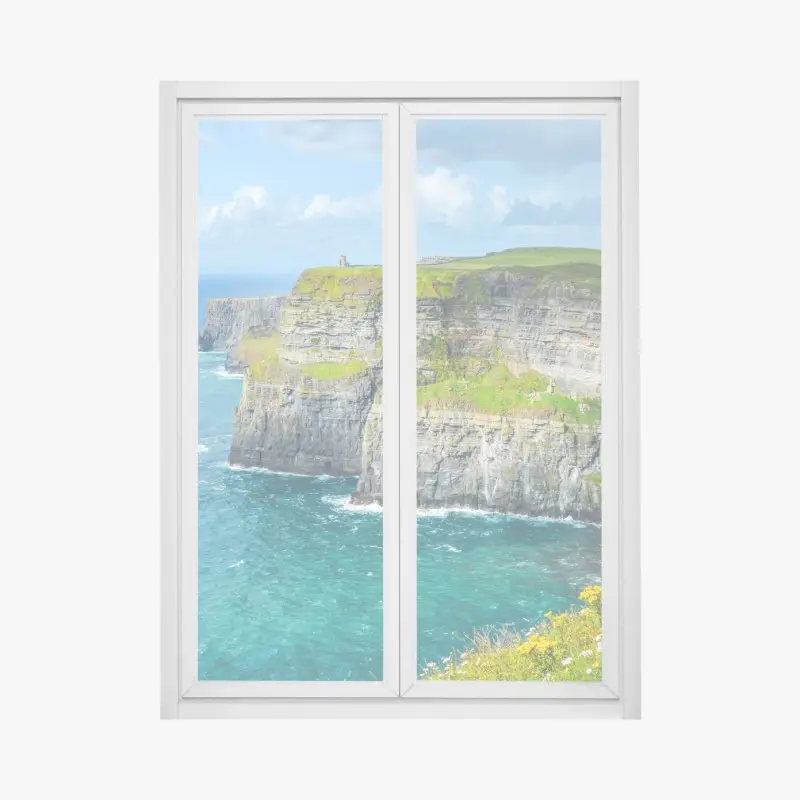 Fensteraufkleber dramatische küstenklippen mit meerblick