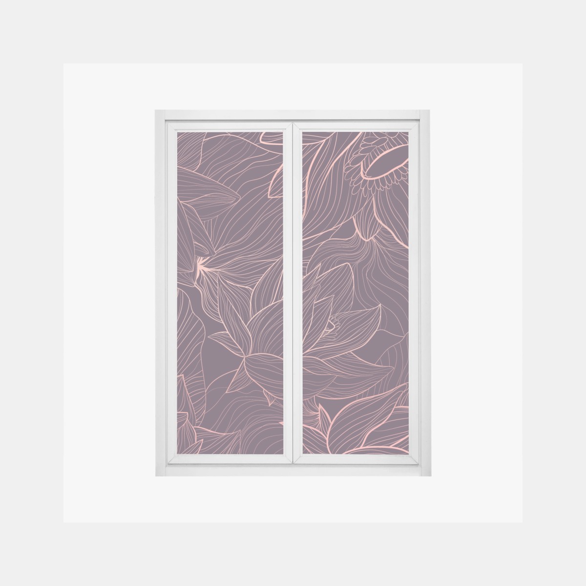 Fensteraufkleber elegantes rosa linienblumenmuster – Pixers®