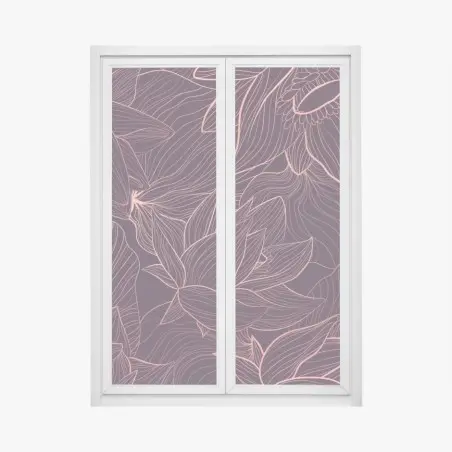 Fensteraufkleber elegantes rosa linienblumenmuster – Pixers®