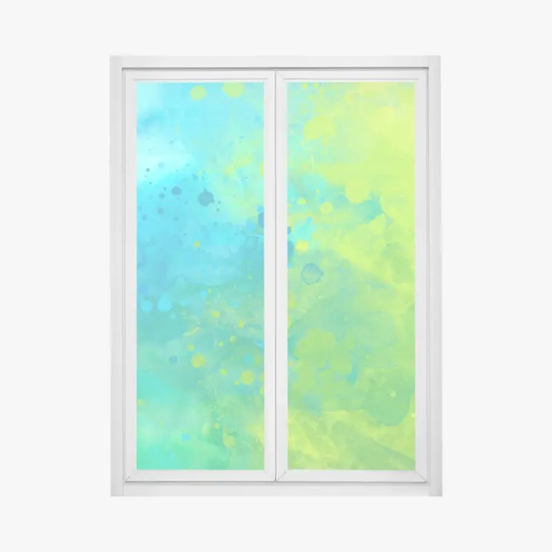 Fensteraufkleber lebhafte türkis und limetten aquarellspritzer