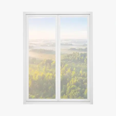Fensteraufkleber nebliger morgen im sumpf von Zvanets – Pixers®