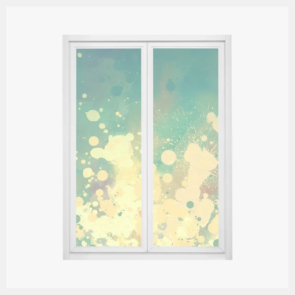 Fensteraufkleber türkiser aquarellausbruch abstrakt – Pixers®