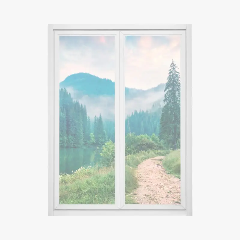 Fensteraufkleber nebliger morgen am Lacu Roșu