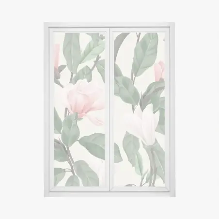 Fensteraufkleber pastell magnolienmuster – Pixers®