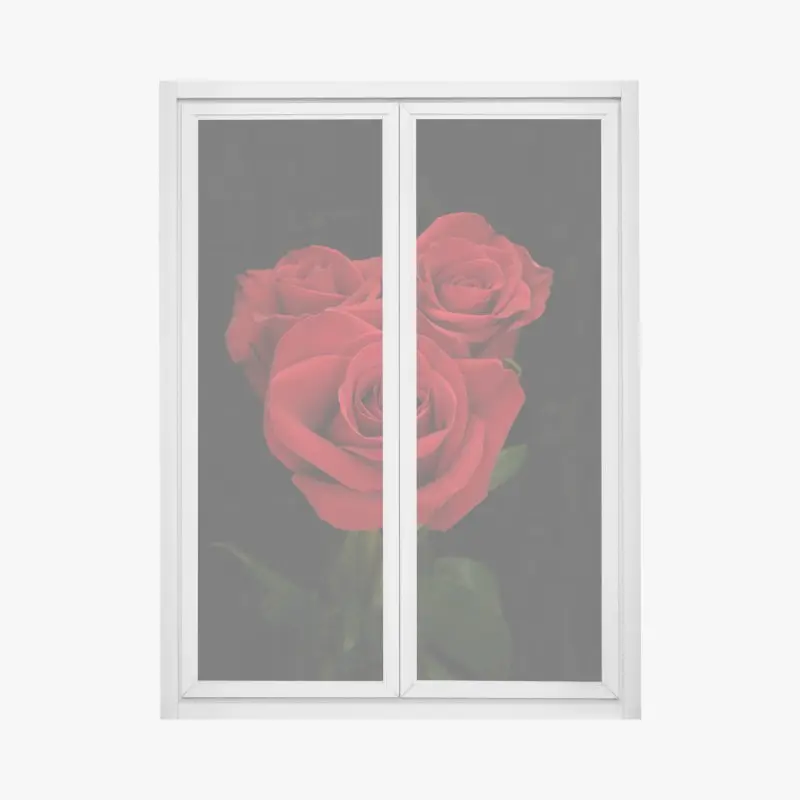 Fensteraufkleber rote rosen vor schwarzem hintergrund
