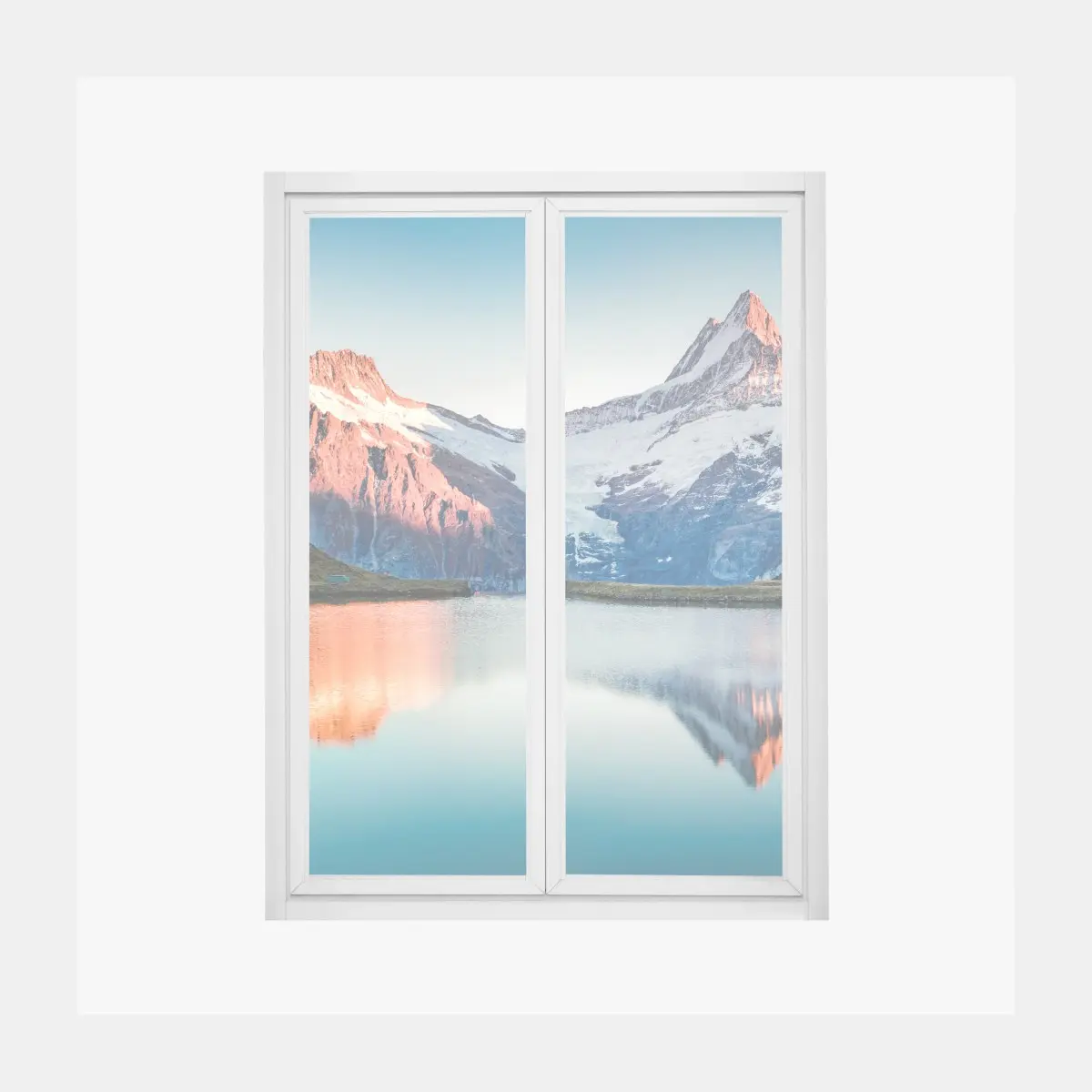 Fensteraufkleber sonnenuntergangsreflexionen am Bachalpsee, Schweiz – Pixers®