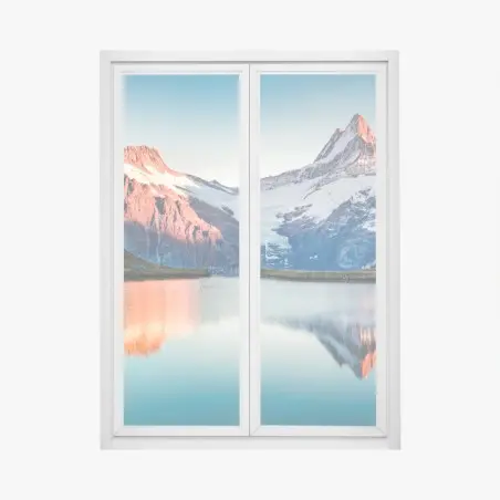 Fensteraufkleber sonnenuntergangsreflexionen am Bachalpsee, Schweiz – Pixers®