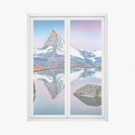 Fensteraufkleber spiegelung am Matterhorn bei sonnenaufgang – Pixers®