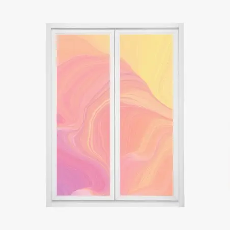 Fensteraufkleber leuchtende fließende farbwellen – Pixers®
