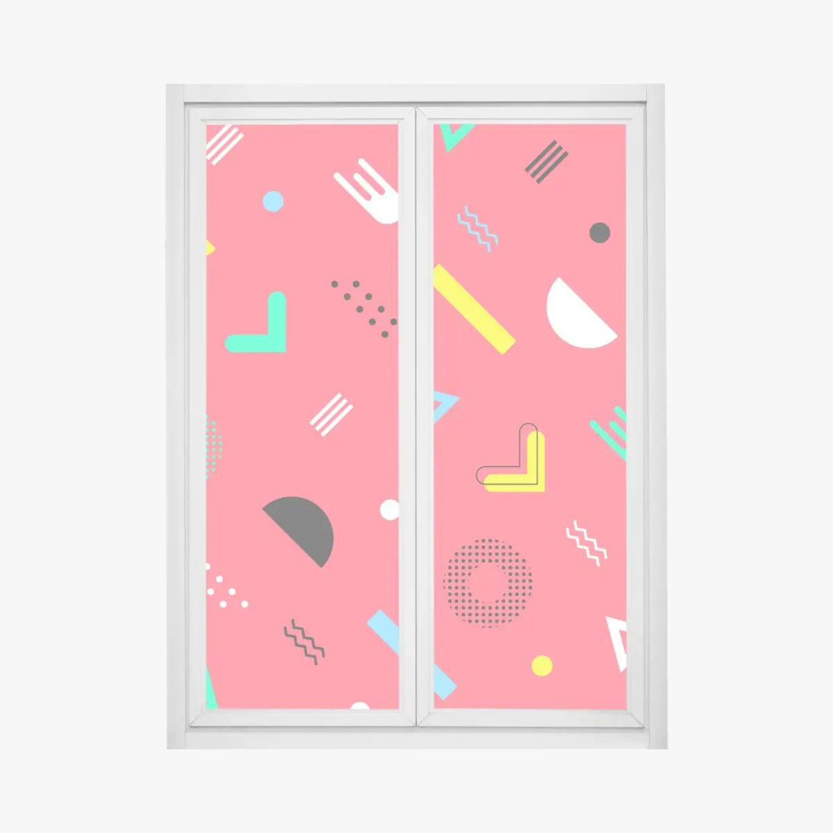 Fensteraufkleber leuchtendes memphis geometrisches muster – Pixers®