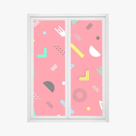 Fensteraufkleber leuchtendes memphis geometrisches muster – Pixers®
