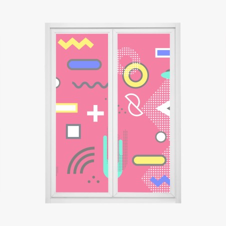Fensteraufkleber lebhaftes geometrisches pop-muster – Pixers®