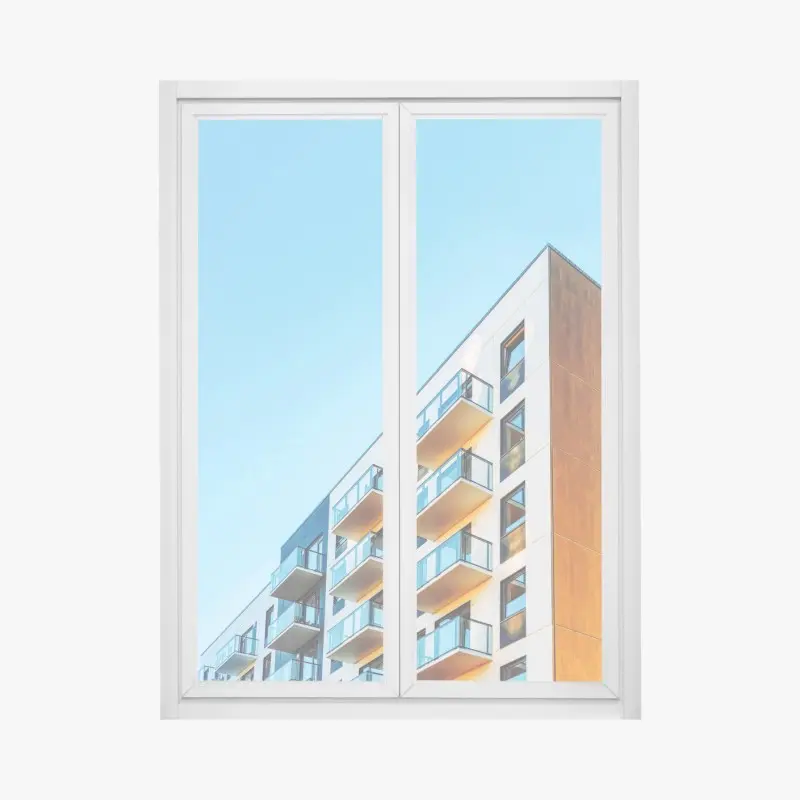 Fensteraufkleber modernes wohngebäude mit balkonen
