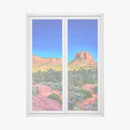 Fensteraufkleber panoramablick auf Bell Rock und Courthouse Butte, Sedona – Pixers®