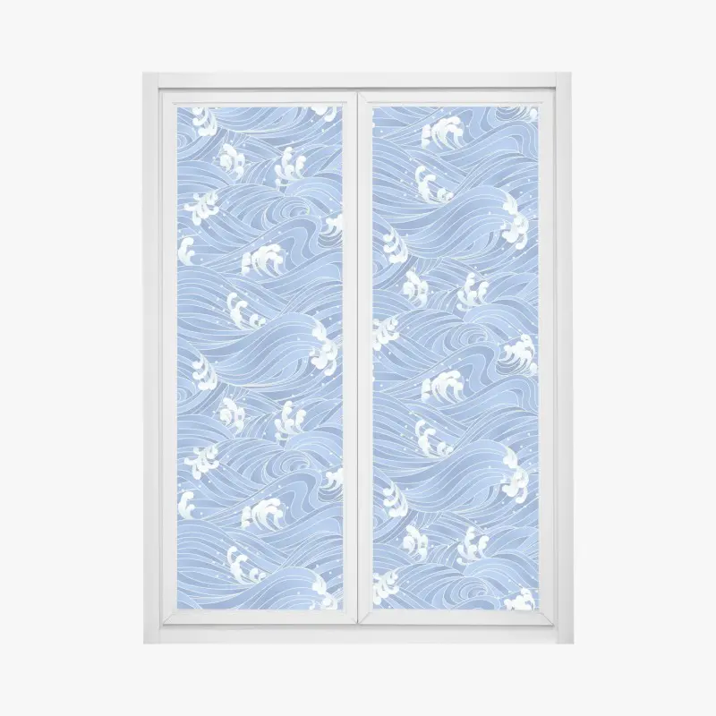 Fensteraufkleber stilisiertes Japanisches wellenmuster