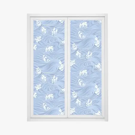 Fensteraufkleber stilisiertes Japanisches wellenmuster – Pixers®