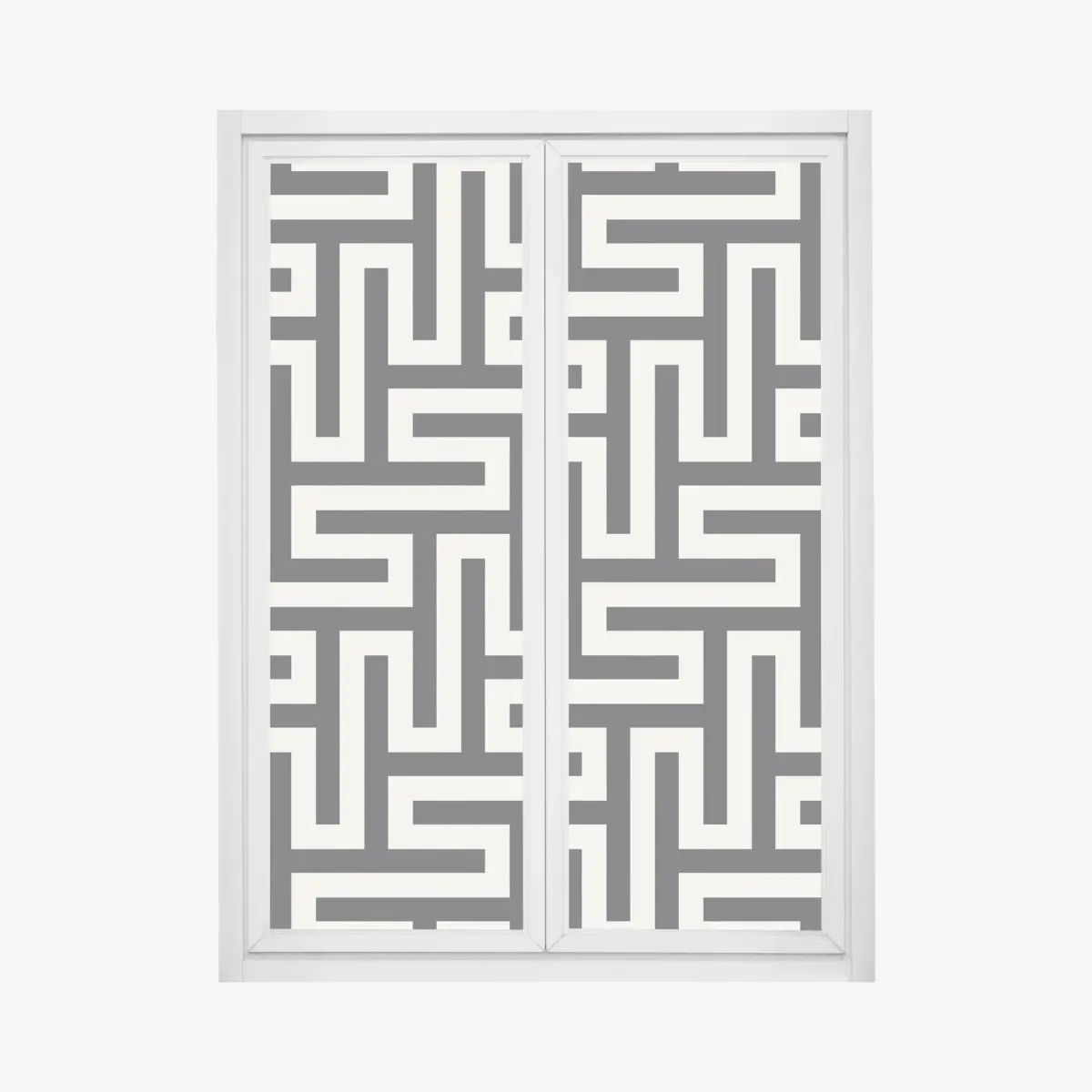 Fensteraufkleber geometrisches labyrinthmuster in beige und schwarz – Pixers®
