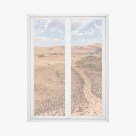 Fensteraufkleber weite wüstendünen unter blauem himmel – Pixers®