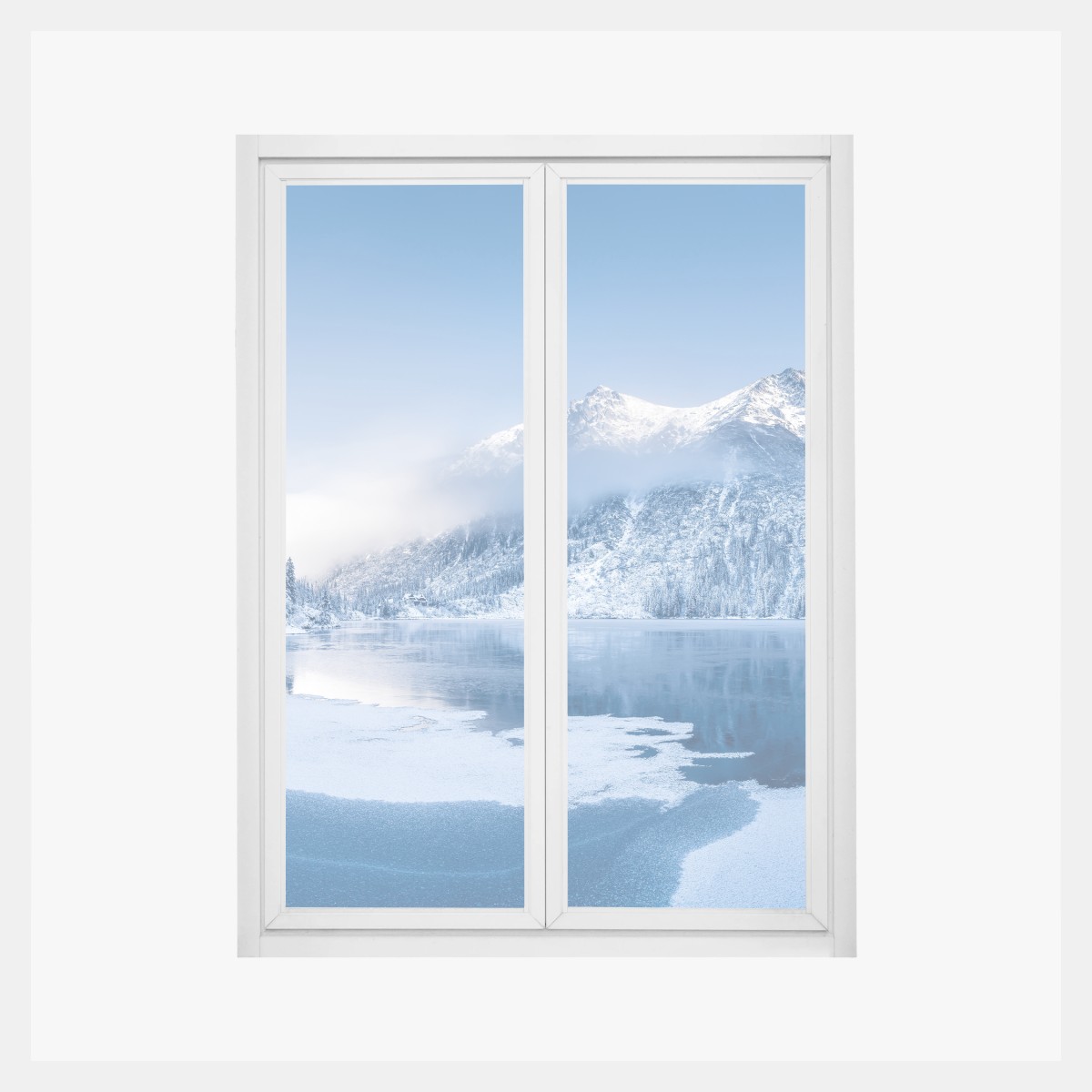 Fensteraufkleber ruhiges winterpanorama der Alpen – Pixers®