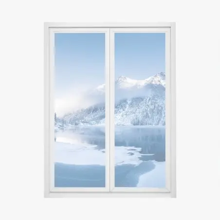 Fensteraufkleber ruhiges winterpanorama der Alpen – Pixers®