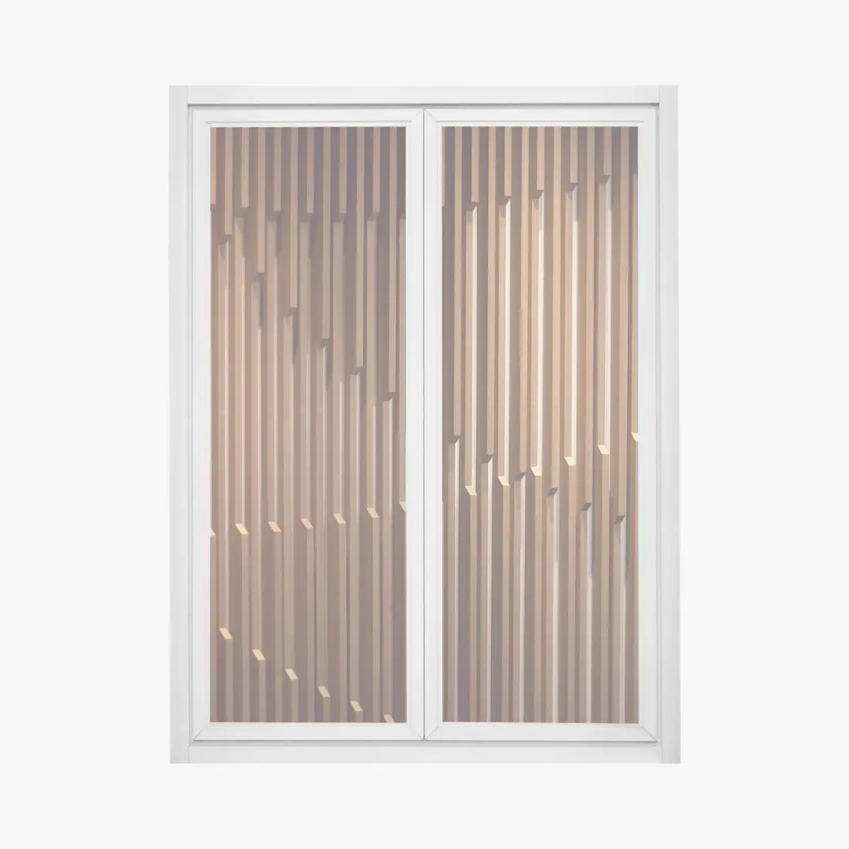 Fensteraufkleber warmes muster aus holzlamellen für die wand – Pixers®