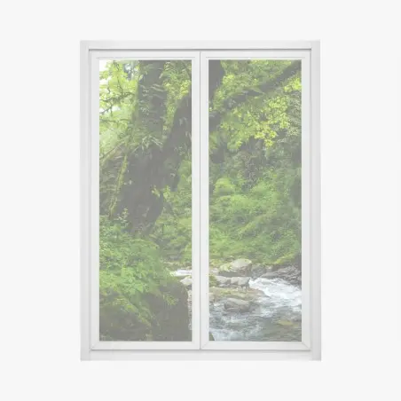 Fensteraufkleber üppiger grüner wasserfall im wald – Pixers®