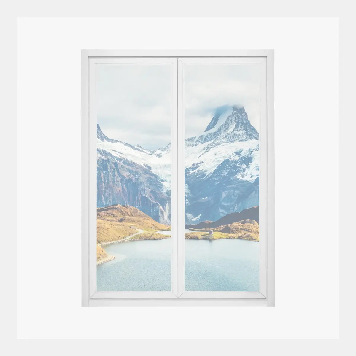 Fensteraufkleber morgendliche aussicht am Bachalpsee, Schweizer Alpen – Pixers®