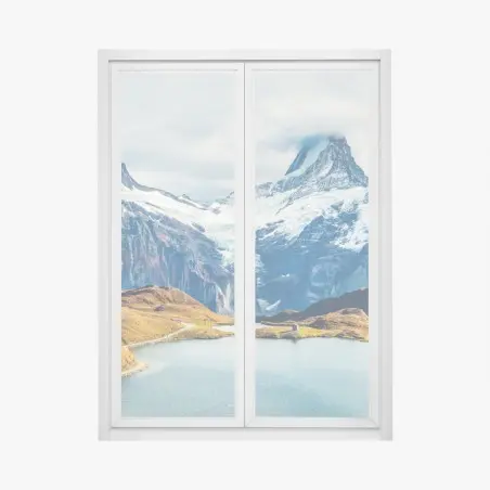 Fensteraufkleber morgendliche aussicht am Bachalpsee, Schweizer Alpen – Pixers®