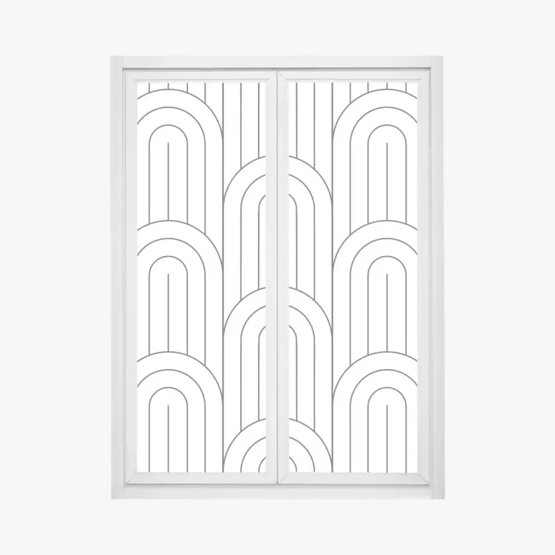 Fensteraufkleber monochromes bogenmuster