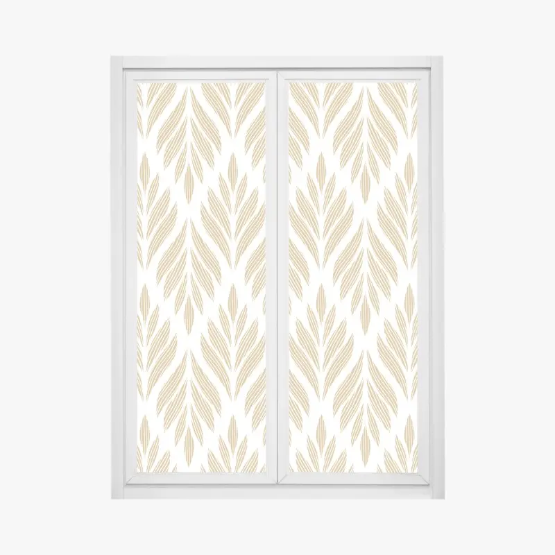Fensteraufkleber goldenes blattmuster nahtloses design