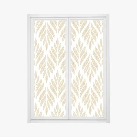 Fensteraufkleber goldenes blattmuster nahtloses design – Pixers®