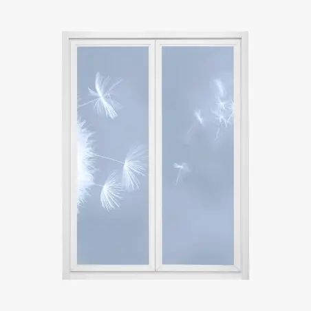 Fensteraufkleber zarte löwenzahnsamen in blau – Pixers®