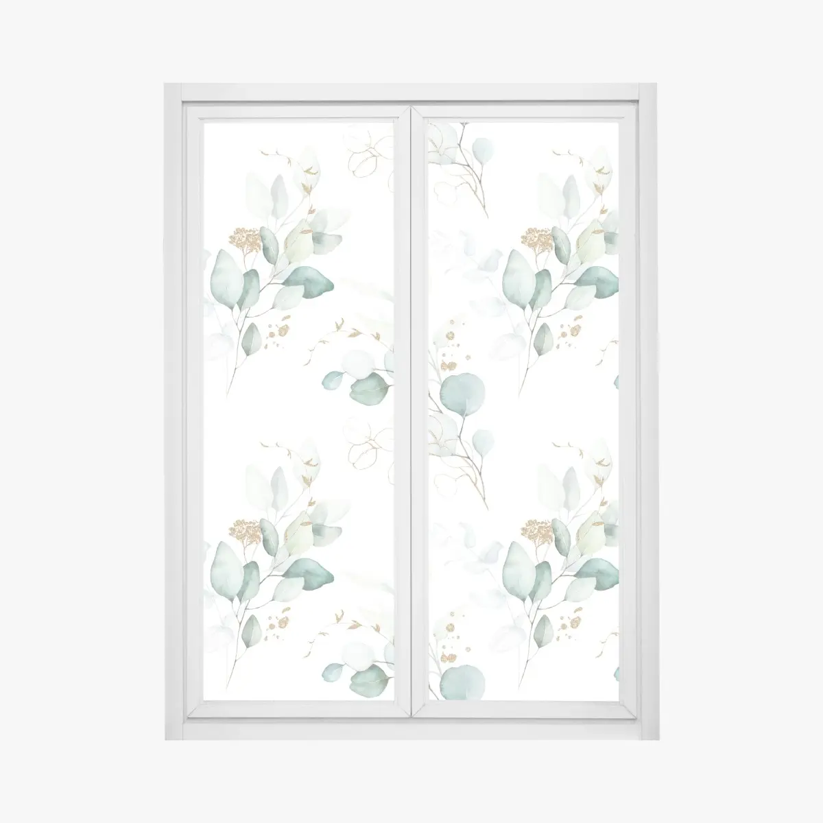 Fensteraufkleber eukalyptus aquarell muster in grüntönen – Pixers®