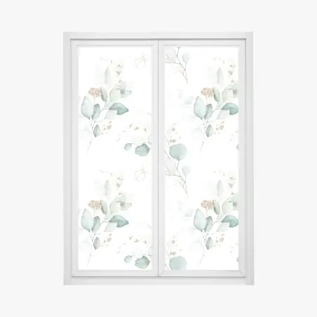 Fensteraufkleber eukalyptus aquarell muster in grüntönen – Pixers®