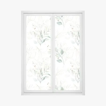 Fensteraufkleber sanftes eukalyptus aquarellmuster – Pixers®