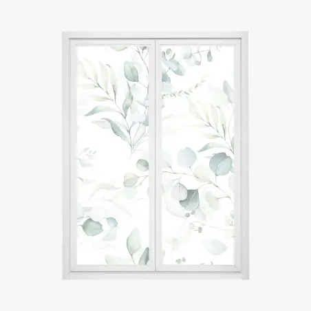 Fensteraufkleber aquarell eukalyptus blättermuster – Pixers®