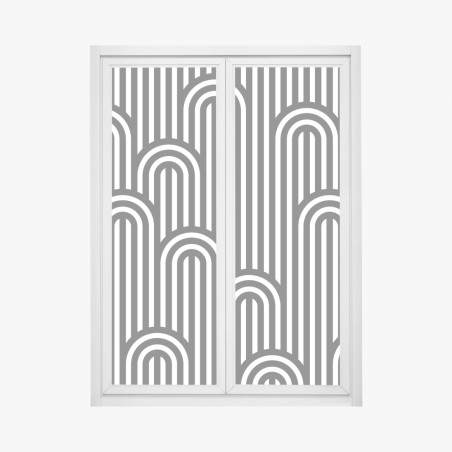 Fensteraufkleber schwarzweißes geometrisches streifenmuster – Pixers®