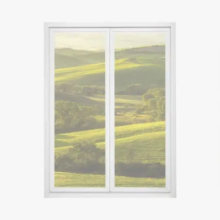 Fensteraufkleber sonnenbeschienene grüne hügel – Pixers®