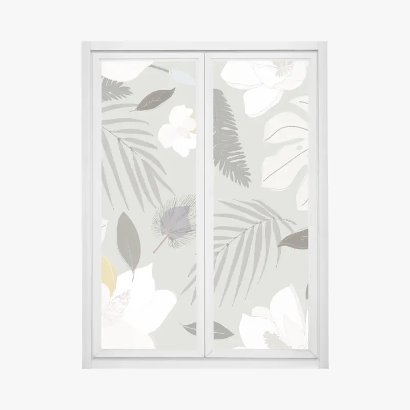 Fensteraufkleber zartes pastell botanikmuster