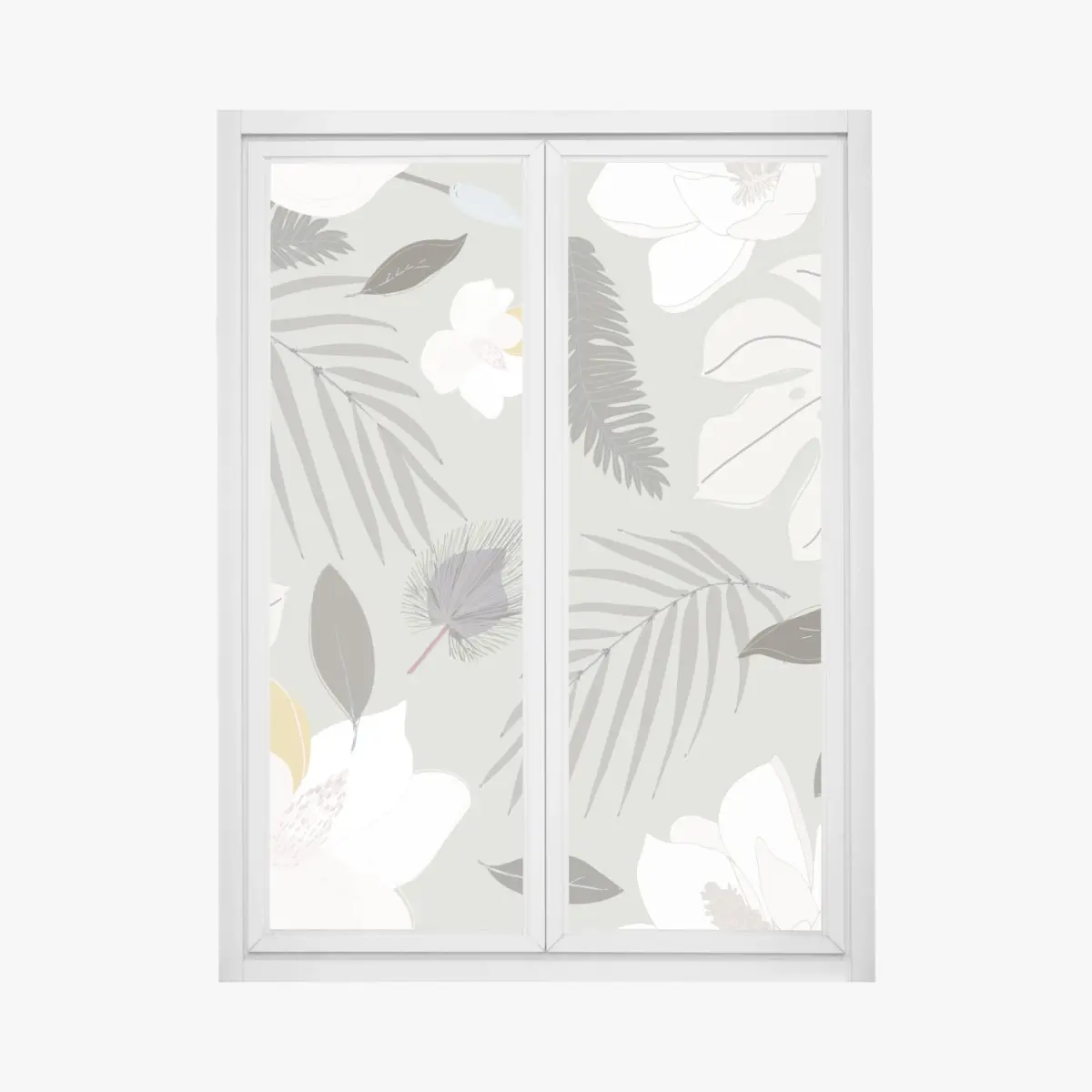 Fensteraufkleber zartes pastell botanikmuster – Pixers®