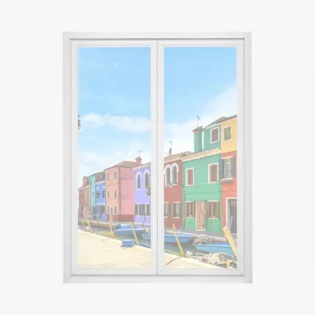 Fensteraufkleber bunte kanalhäuser von Burano – Pixers®