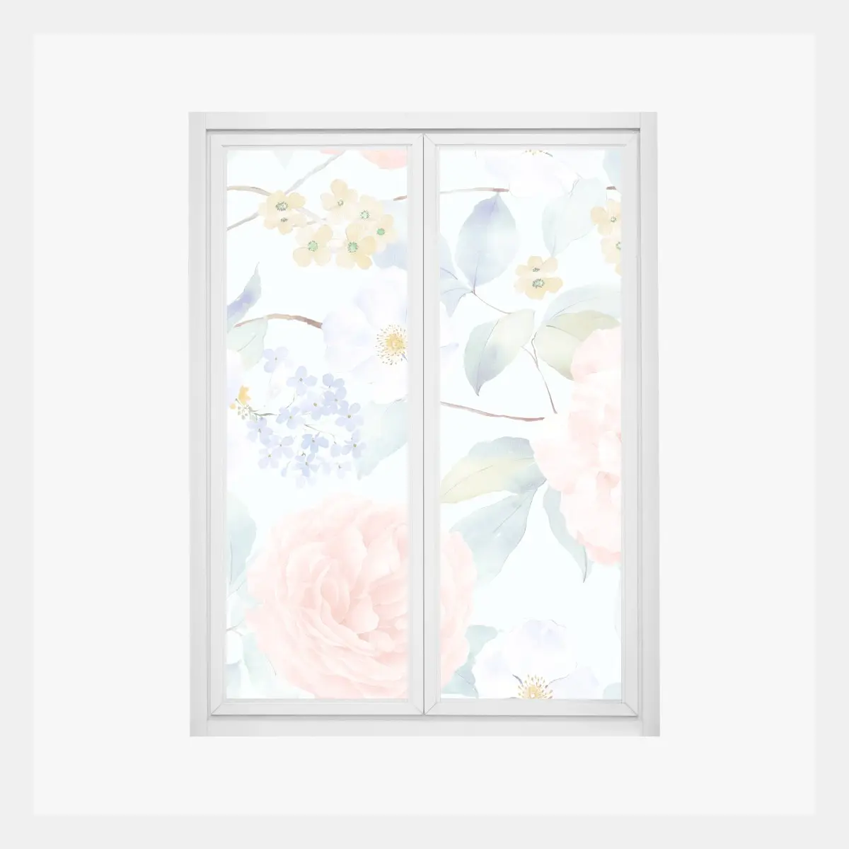 Fensteraufkleber zarte pastellblumen in aquarell – Pixers®