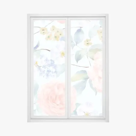 Fensteraufkleber zarte pastellblumen in aquarell – Pixers®